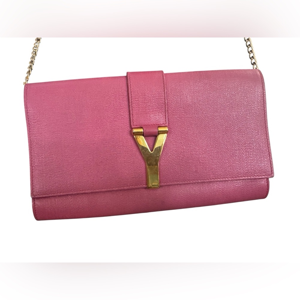 Yves SAINT LAURENT Calfskin Classic Y Ligne Clutch in Pink - Picture 11 of 14